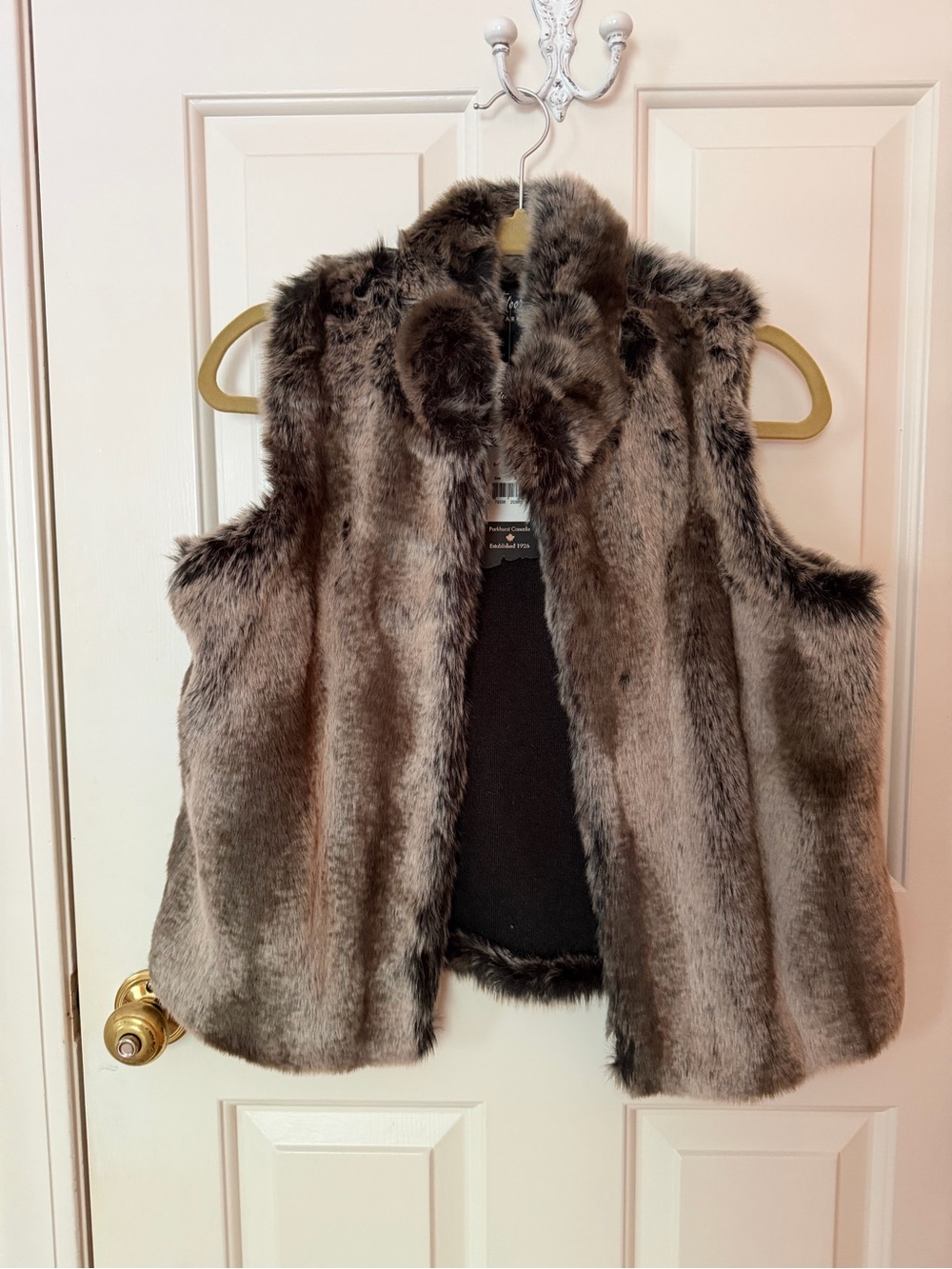 Parkhurst Taupe Faux Fur Vest